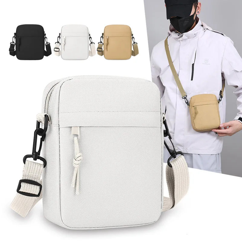 Crossbody Bag Men - Einfache, einfarbige Canvas-Mini-Quadrat-Umhängetasche, leichte Herren-Crossbody-Freizeittasche, ideal