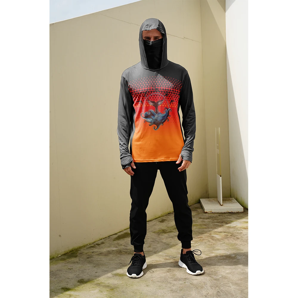 Men Fashion Upper - Angelhemden für Männer Sonnenschutz-Hoodie mit Maske
