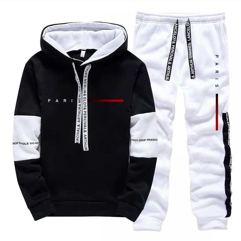 Mens Fashion Streetwear - Paris Fashion Hoodie Streetwear Herren-Set Kapuzenpullover