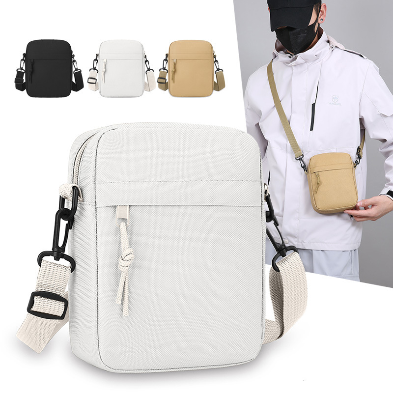 Crossbody Bag Men - Einfache, einfarbige Canvas-Mini-Quadrattasche, leichte Herren-Umhängetasche, lässige