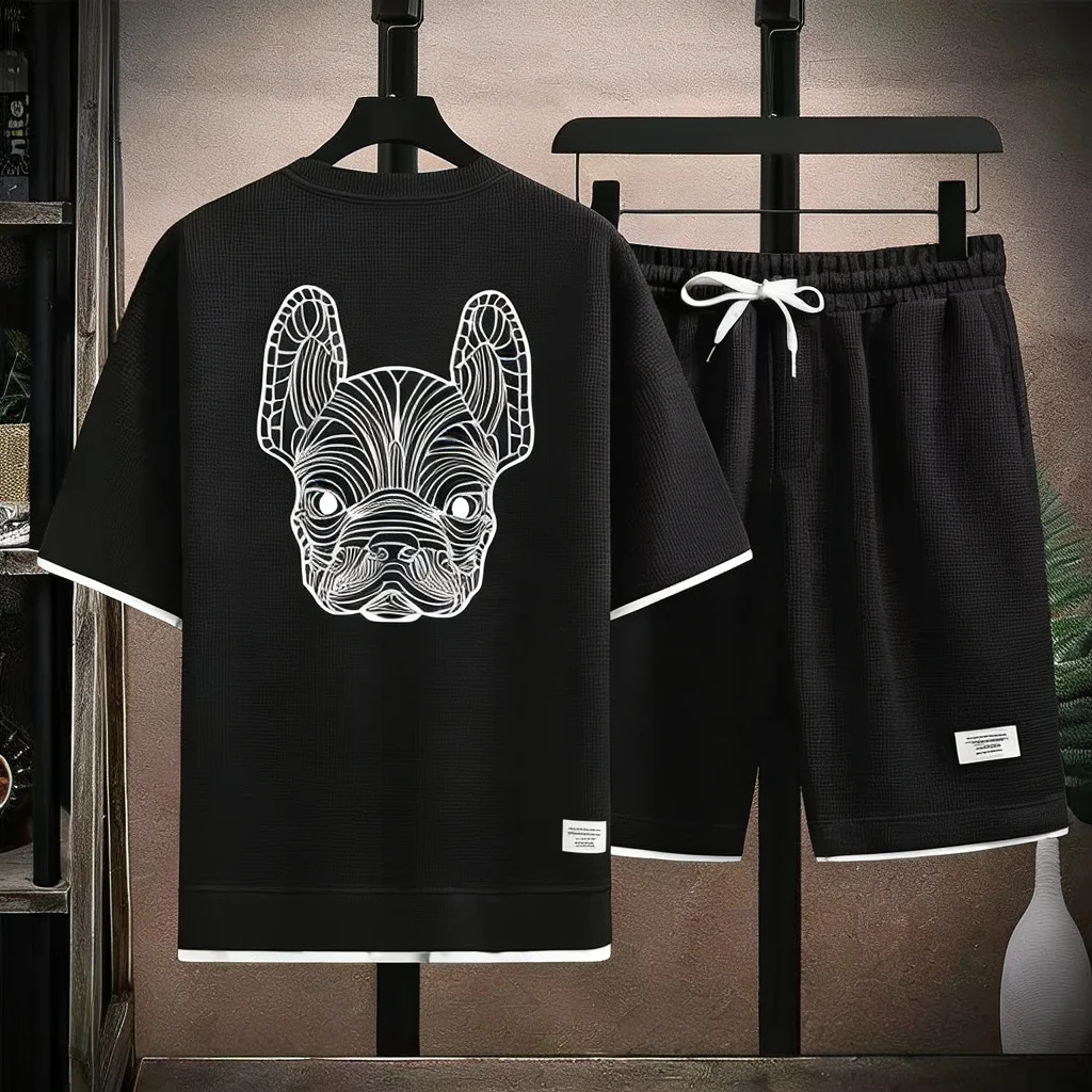 Mens Fashion Streetwear - Sommer Herren Schnelltrocknendes Freizeit-Kurzarm-T-Shirt und Shorts