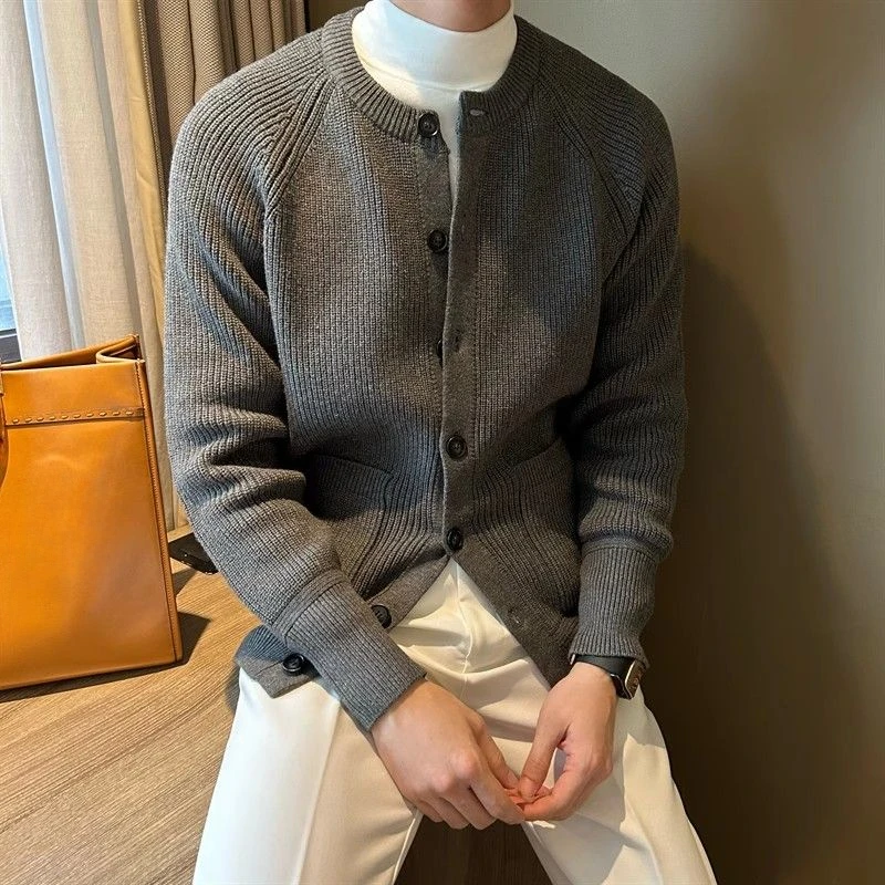 Men'S Fashion Reviews - GELITAYIN Dicke Strickjacke Mann Einfarbig Mäntel