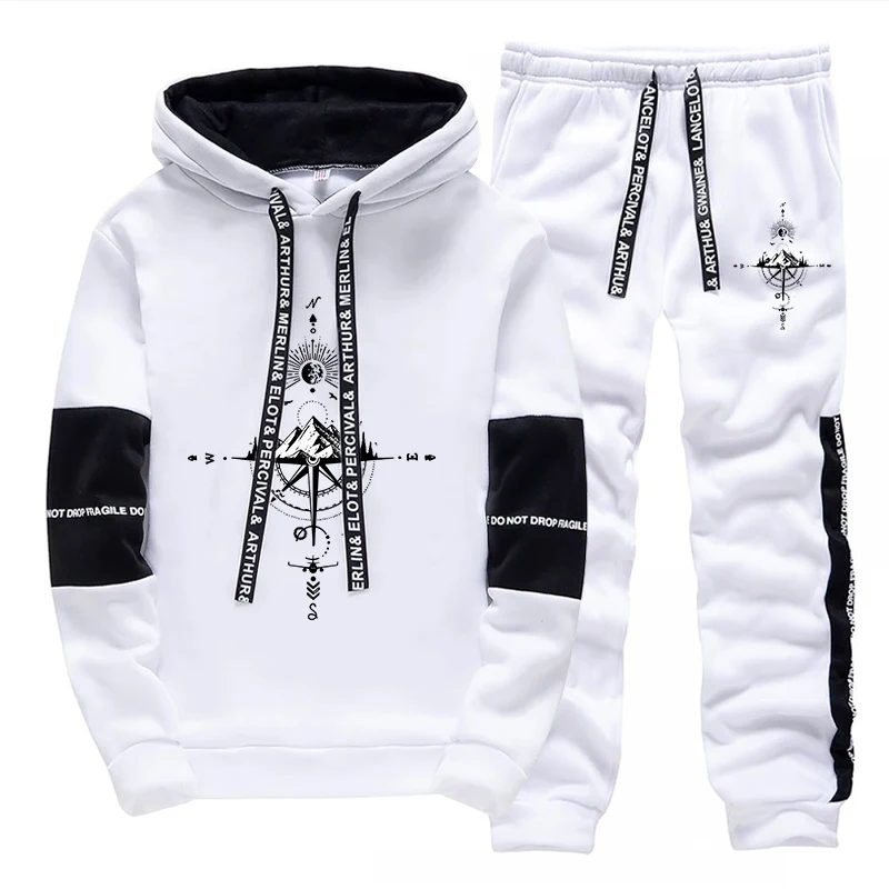 Men'S Fashion Clothing - Neuer Herbst-Winter-Herren-Trainingsanzug, Modische Lässige Kapuzenpullover, Outdoor-Sportbekleidung,