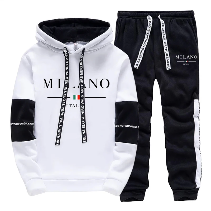 Mens Fashion Streetwear - Herren-Set/Hoodie/Hose Italien Trendiger Hoodie Sportbekleidung Outfit