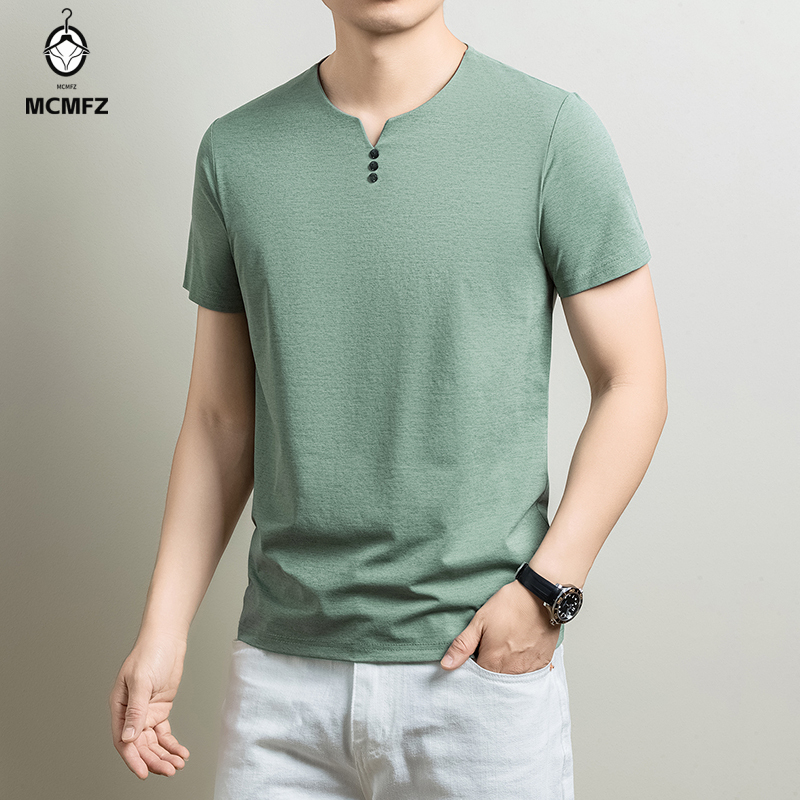 Men'S Fashion Trends 2025 - Herren Basic Henley T-Shirt aus bequemer