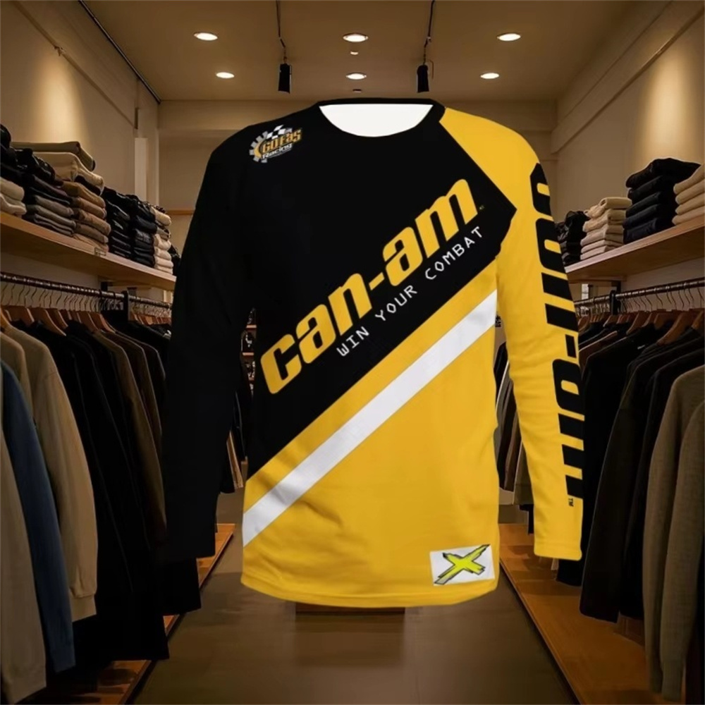 Men'S Fashion Clothing - Motorrad-Renn-Langarm-T-Shirt mit Rundhalsausschnitt für Männer und