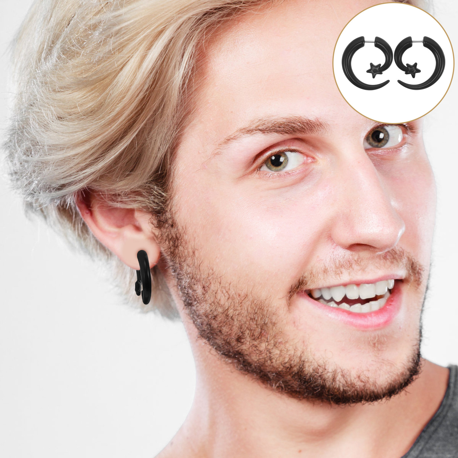 1 Paar Herren-Acryl-Ohrringe,  – Men'S Fashion Night Out Bewertung und Preis