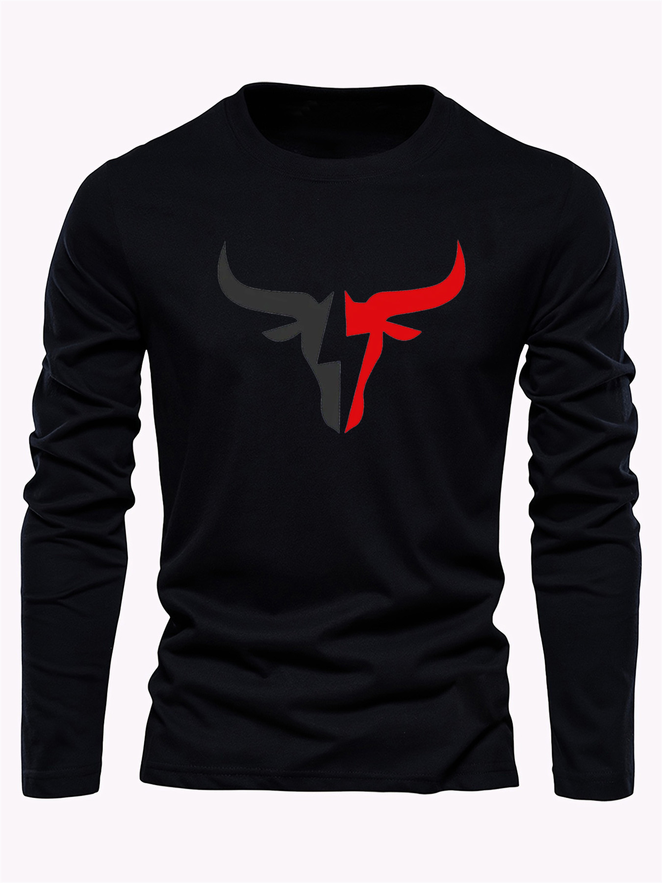 Einfarbiges Herren-Langarm-T-S – Men Fashion Upper Bewertung und Preis