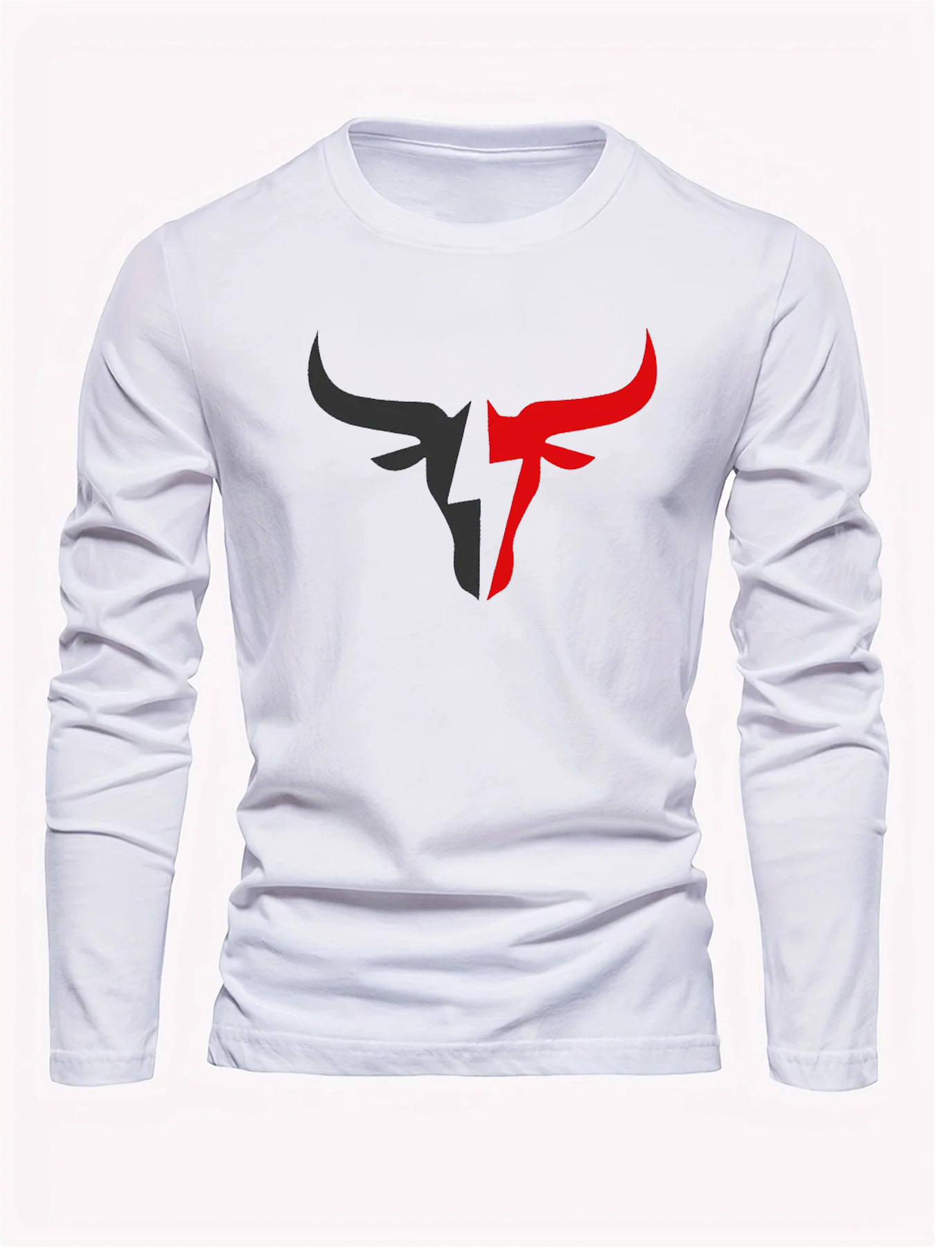 Einfarbiges Herren-Langarm-T-S – Men Fashion Upper Bewertung und Preis