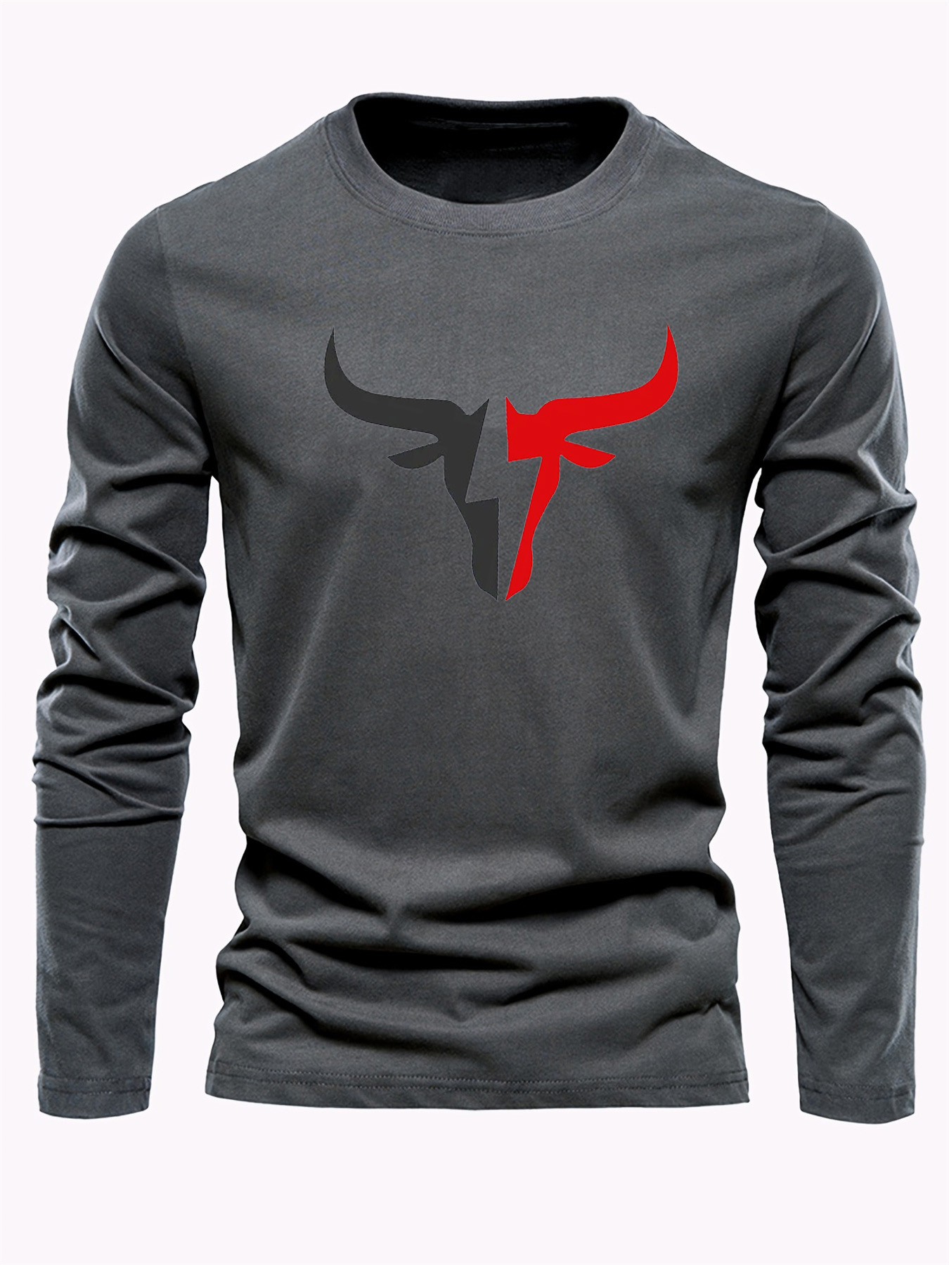 Einfarbiges Herren-Langarm-T-S – Men Fashion Upper Bewertung und Preis