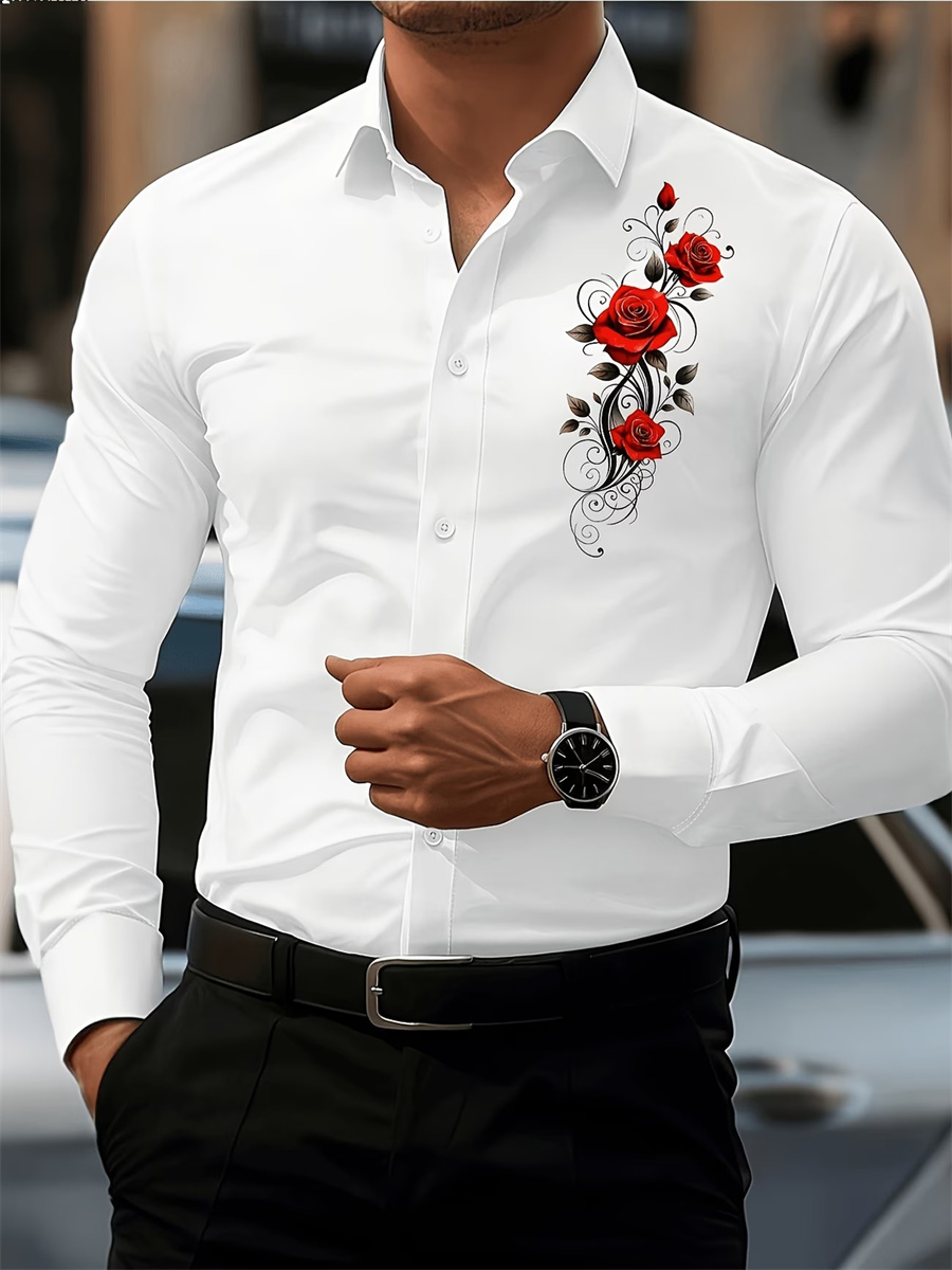 Herren Langarmhemd mit rotem R – Men Fashion Upper Bewertung und Preis
