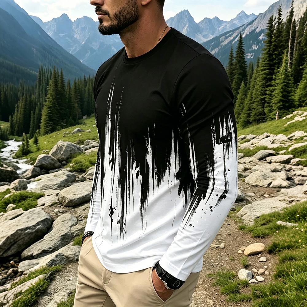 Herren Gradient Ink Splash Lan – Mens Fashion Streetwear Bewertung und Preis